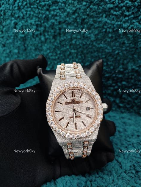 fake diamond covered watch|moissanite diamond watch.